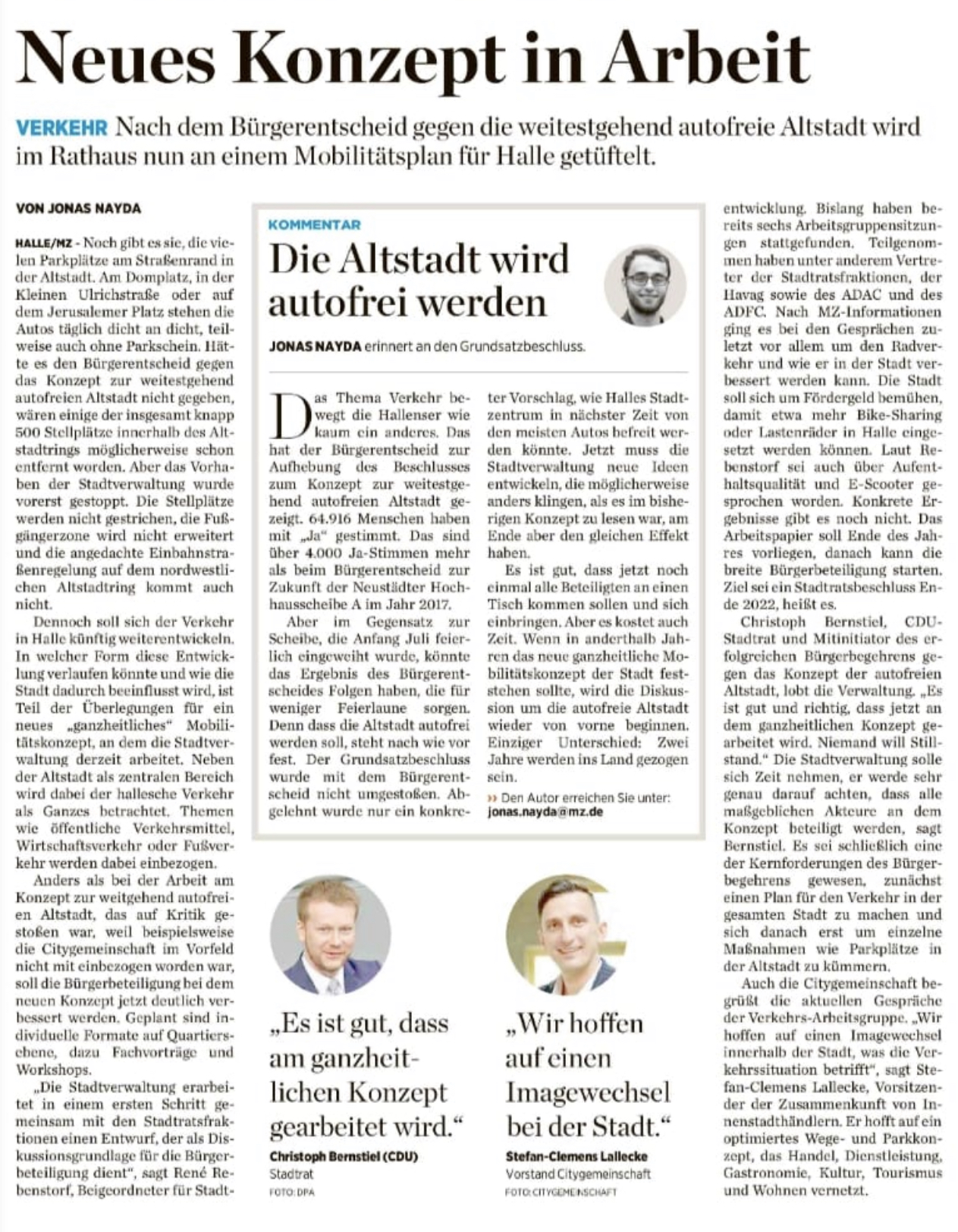Artikel der Mitteldeutschen Zeitung vom 11.08.2021